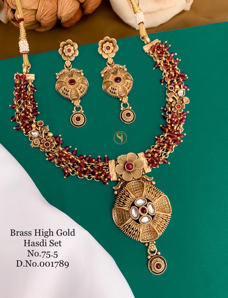 179 BH Designer Pearl Brass High Gold Hasadi Set Manufacturers
